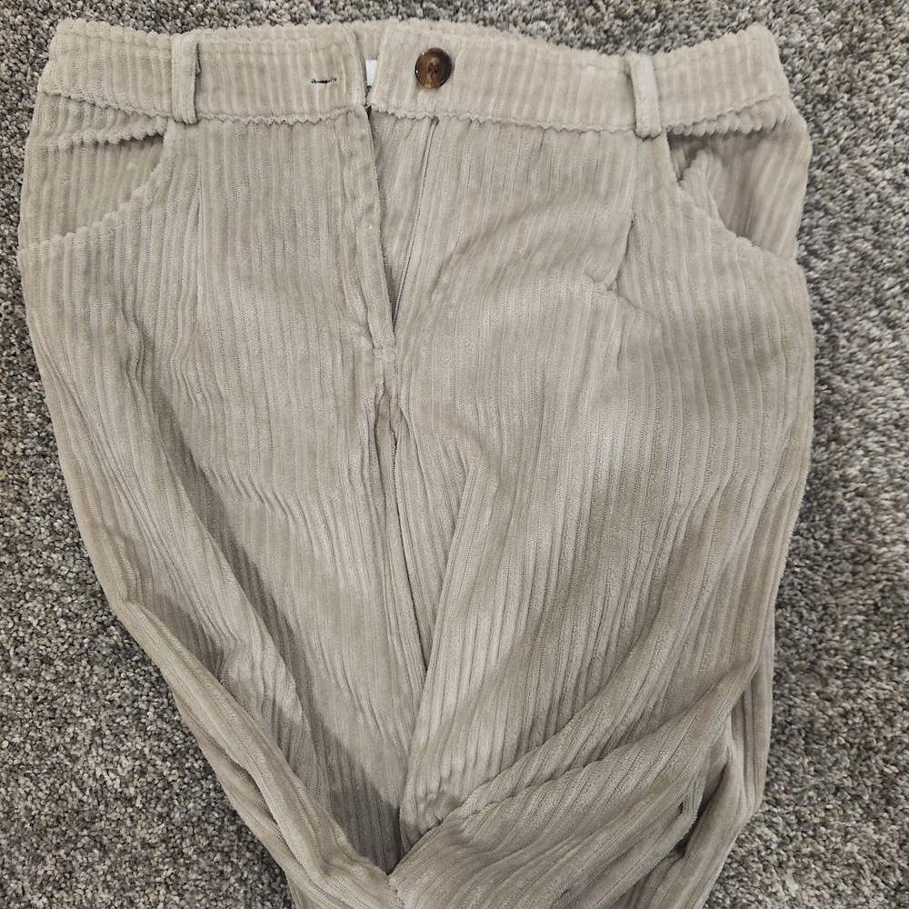 Topshop Women's Beige Corduroy Pants